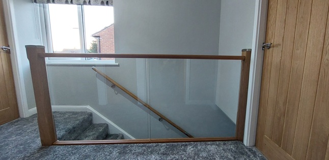 Customer glass balustrade and newel post
