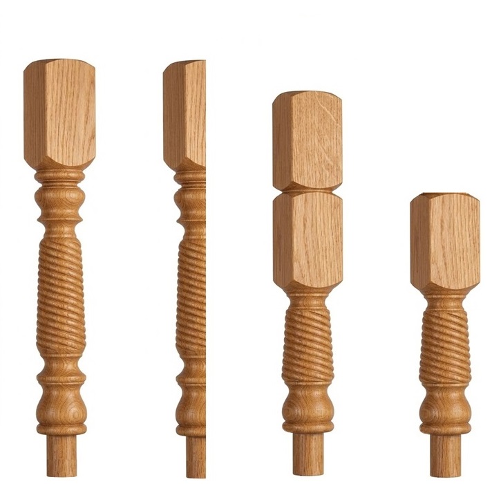 Oak 120mm Barley Twist Newels