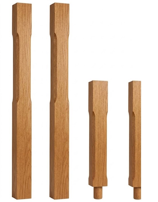 Oak 120mm Stop Chamfer Newels