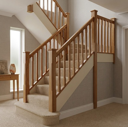 Oak 120mm Stop Chamfer Staircase