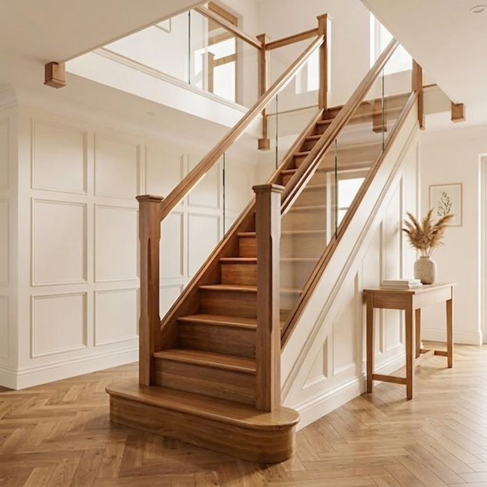 Oak Embedded Glass Staircase