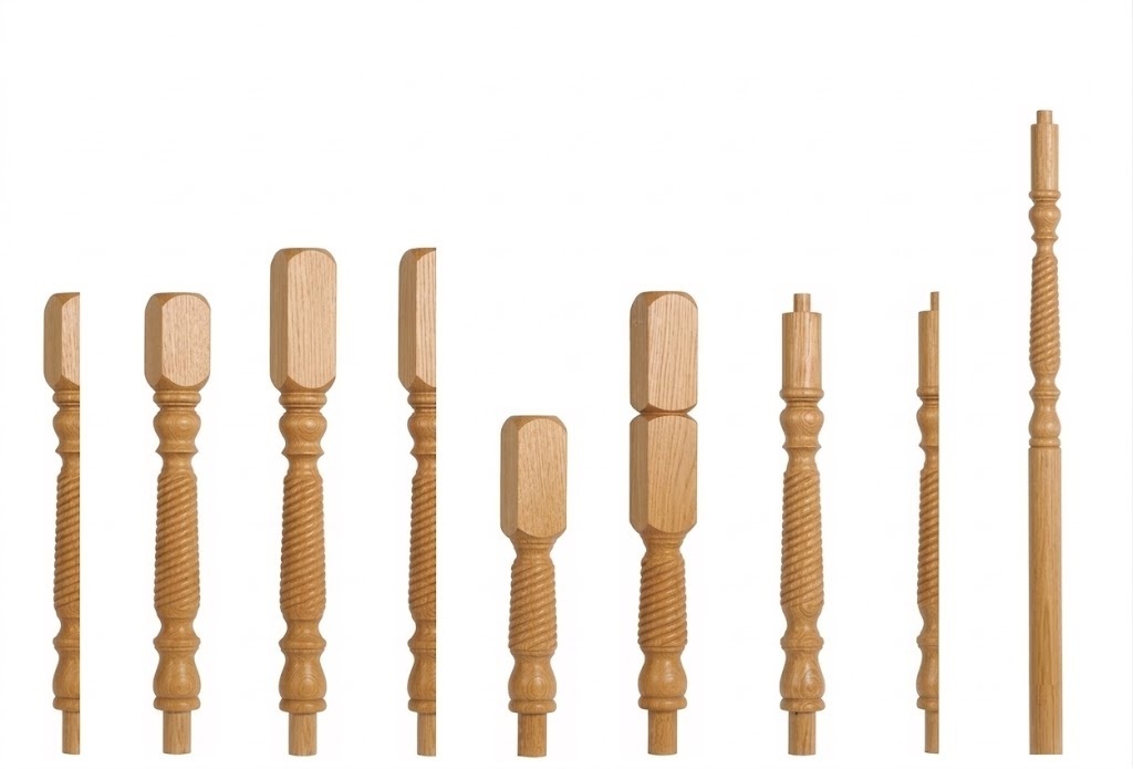Oak Barley Twist Newels