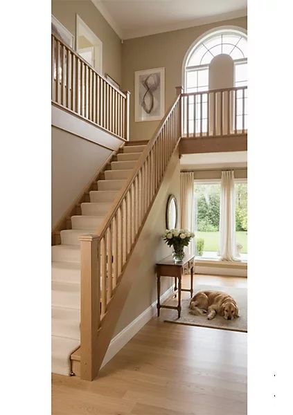 Minimalist Oak Blank Spindle Staircase