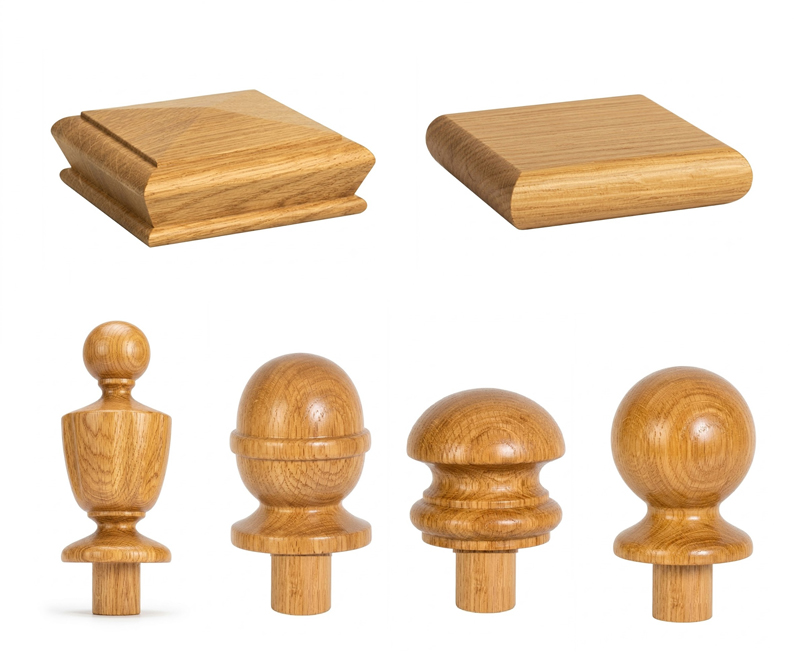 Solid Oak 120mm Newel Caps