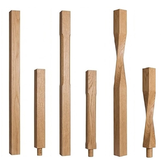 Prefinished Lacquered Oak Newel Post