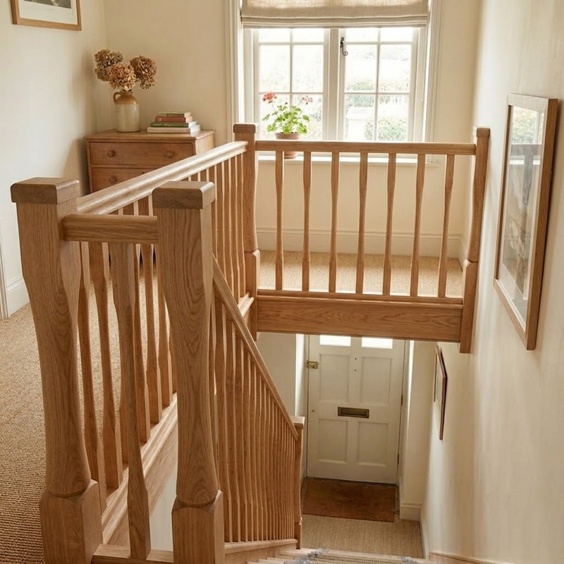 Oak Precision Landing Staircase