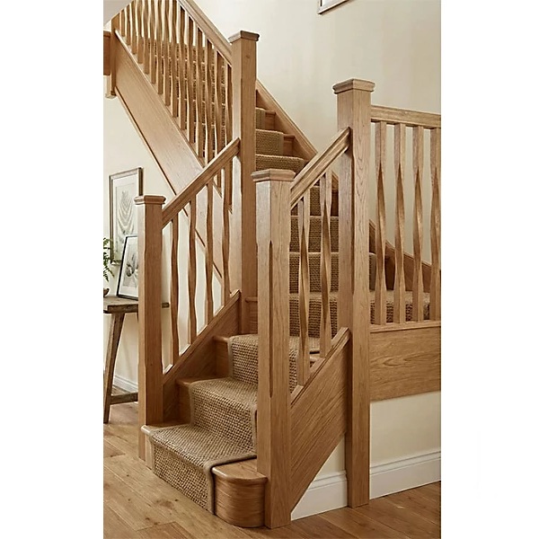 Oak Stop Chamfer and Double Twist Spindle Staircase