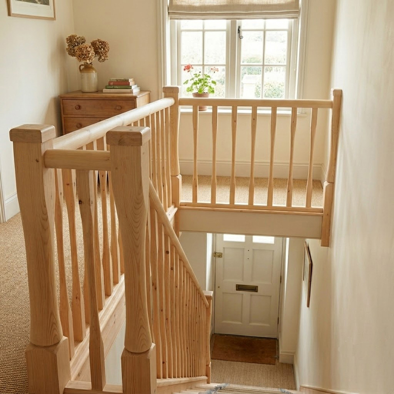 Pine Precision Landing Staircase