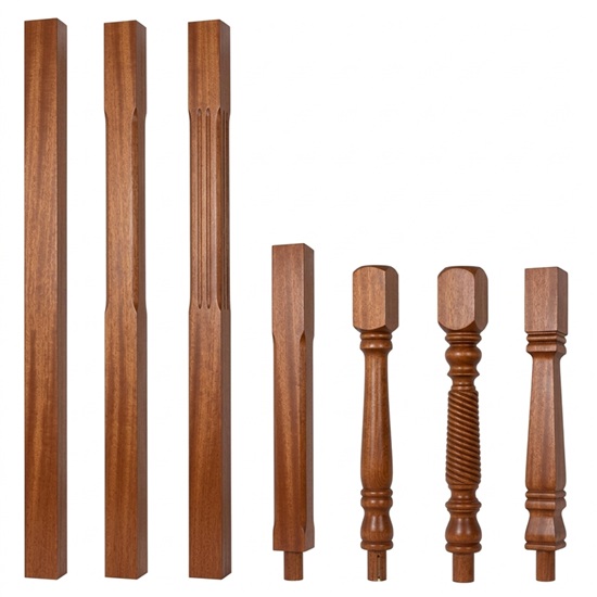 Dark Hardwood Newel Post