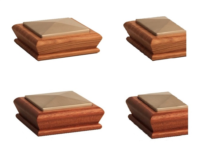 Unique Brushed Pyramid Newel Caps
