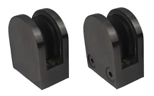 Black Flat Glass Bracket / Clamp For 10mm Glass x 1 Pair