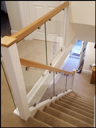 Bespoke Rake & Landing 10mm Glass Panels