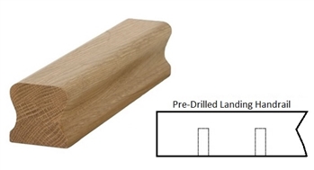 Oak HDR Handrail Landing Pre-Drilled 14mm