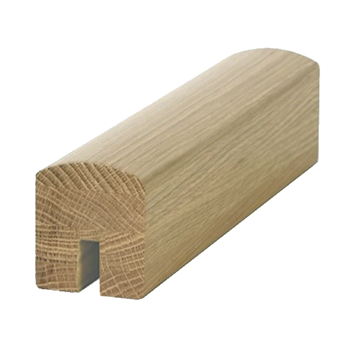 Oak Contemporary Handrail 4.2mtr 10mm x 25mm Groove For Glass Inc Infill Pat-800