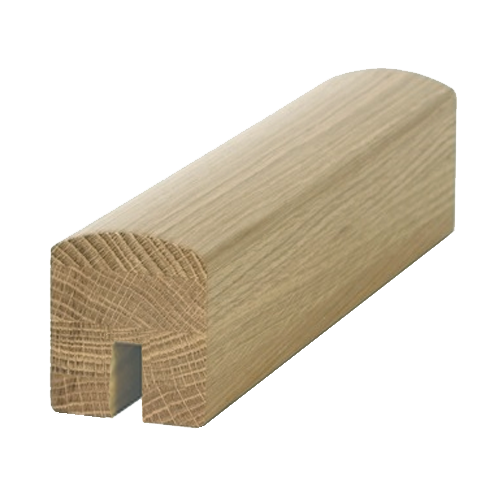 Oak Contemporary Handrail 4.2mtr 8mm Groove For Glass Inc Infill Pat-800