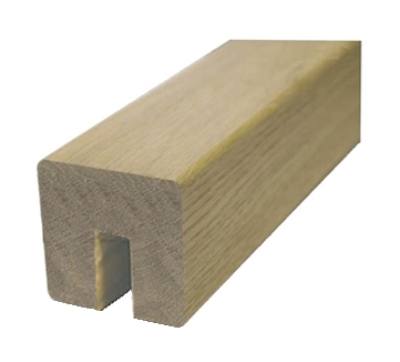 Oak Square Handrail 1.2mtr - 13mm x 25mm Groove For Metal Spindles Inc Infill Pat-598