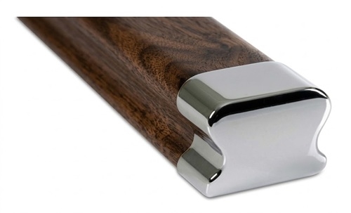 LHR Chrome Handrail End Cap Walnut