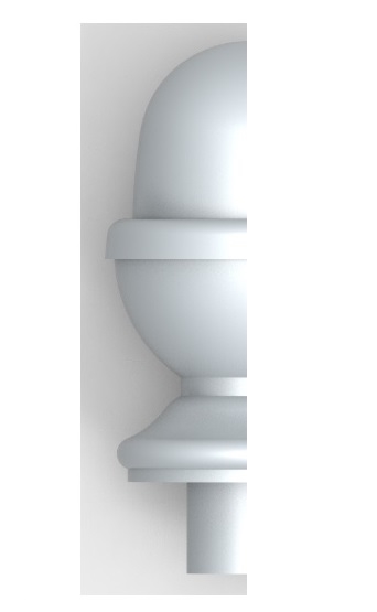 Oak Acorn Half Newel Cap 83mm