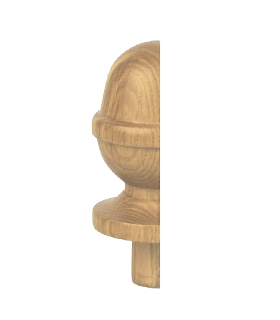 Oak Acorn Newel Half Cap 90mm