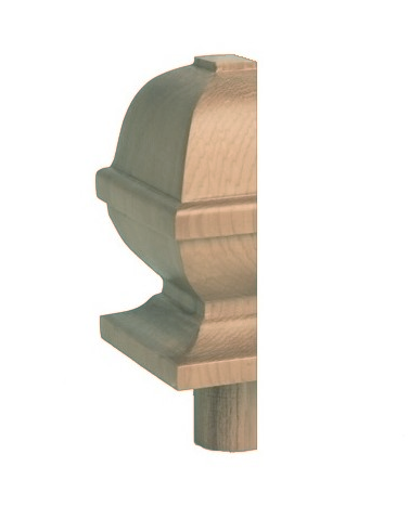 Hemlock Square Provincial Half Newel Cap 90mm