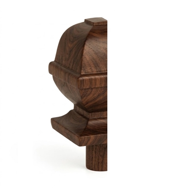 Walnut Square Provincial Newel Half Cap 90mm