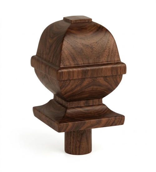 Walnut Square Provincial Newel Cap 90mm