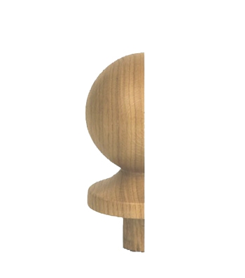 Oak Ball Newel Half Cap 90mm