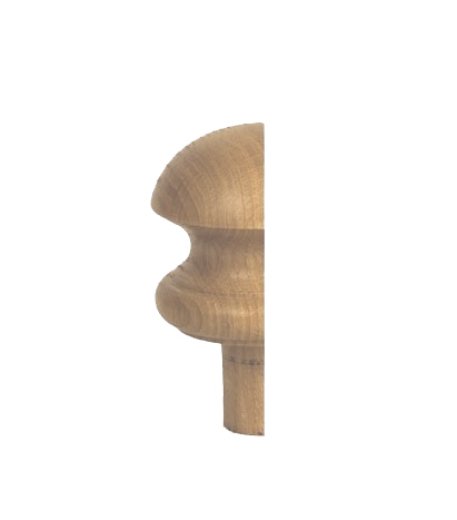 Oak Mushroom Newel Half Cap 90mm