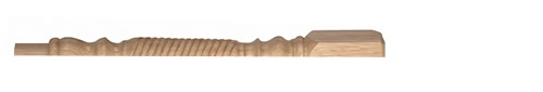Oak Barley Twist Newel Half Post 160mm Head
