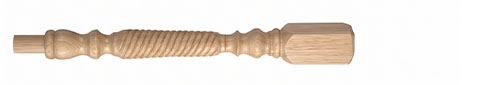 Oak Barley Twist Newel Post 160mm Head