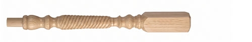 Oak Barley Twist Newel Post 220mm Head