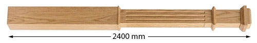 Oak Fluted Newel Box Post 2400