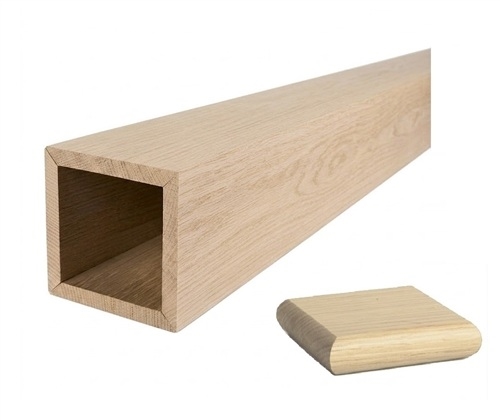 Oak Contemporary  Newel Post 83mm x 2400mm Cladding Kit Inc Cap