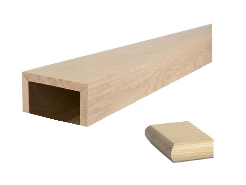 Oak Contemporary  Newel Post Half 83mm x 1500mm Cladding Kit Inc Cap