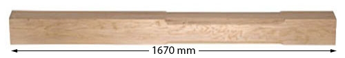 Oak Stop Chamfer Complete 95mm Newel Post 1.670mtr