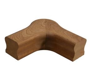 Dark Hardwood Horizontal Cap 90 Degree Turn