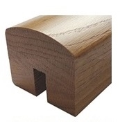 Oak Sleek Handrail 2.4mtr 10mm x 25mm Groove For Glass Inc Infill