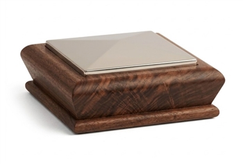 Unique Walnut  Chrome Pyramid Newel Cap