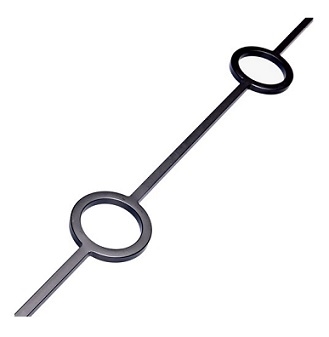 Whittington Circle Matt Black Iron Double Stair and Landing Baluster